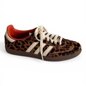 Adidas Samba Leopard Print Pony Hair Sneakers Women US 7.5 EU 39 Animal Gum Sole